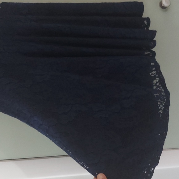 Sixty Triangles juniors Blue lace 2fer flowy dress Sz 13 - Picture 13 of 16